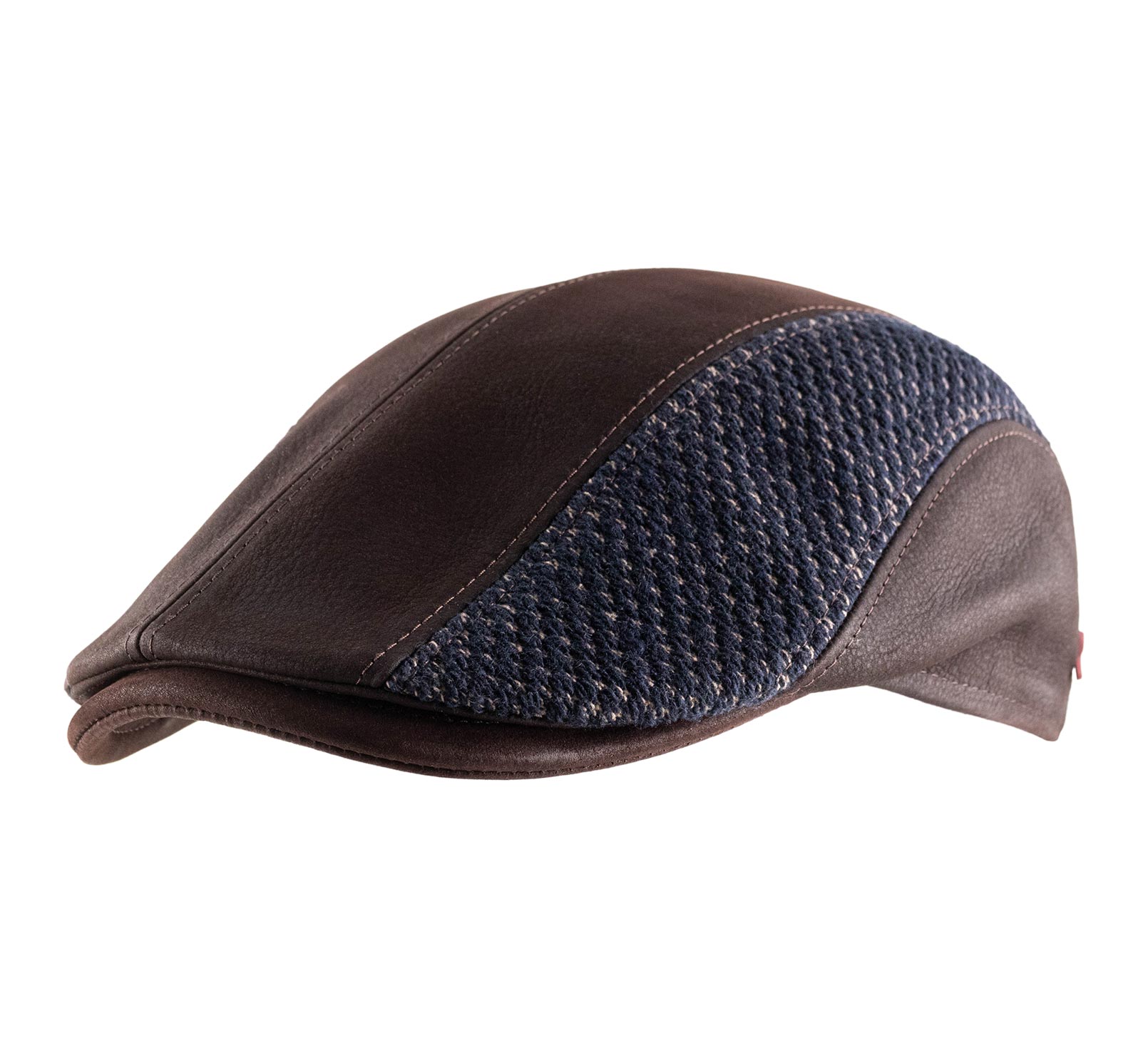 Casquette plate cuir