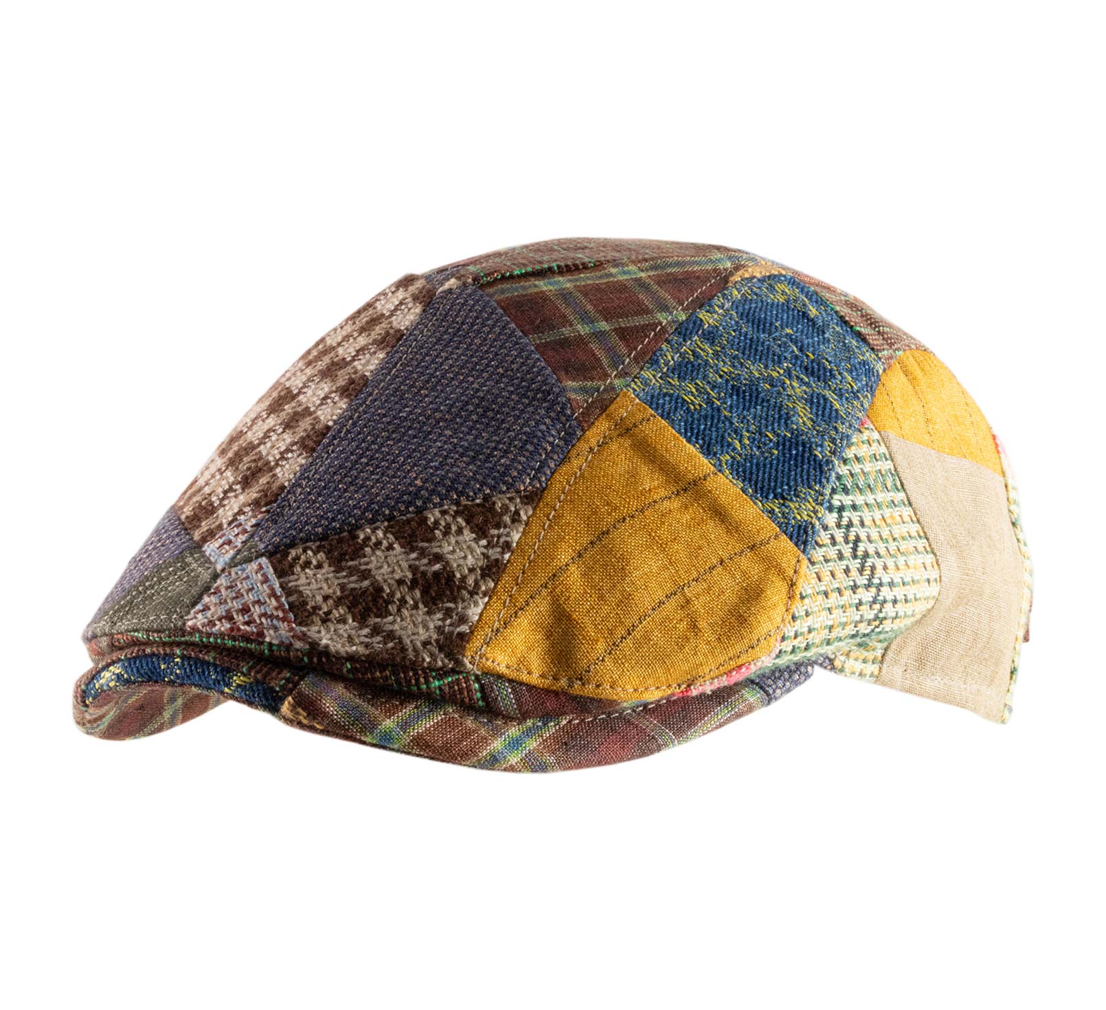 casquette lin patchwork multicolore