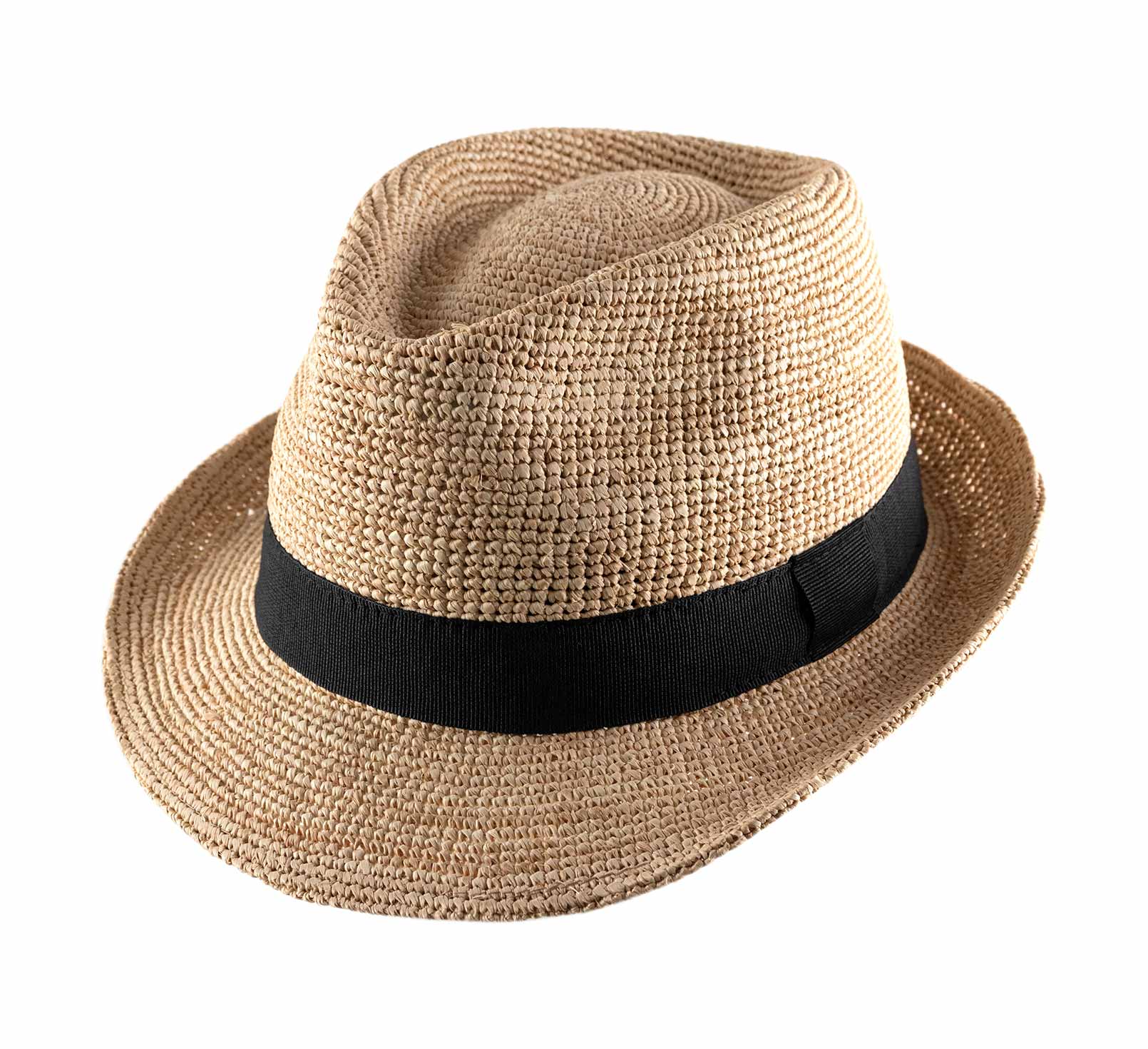Chapeau trilby raphia