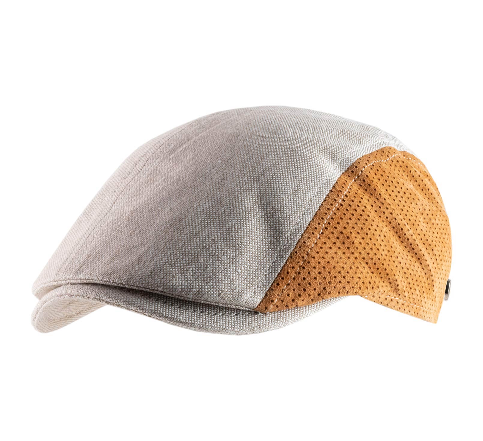 casquette été lin cuir