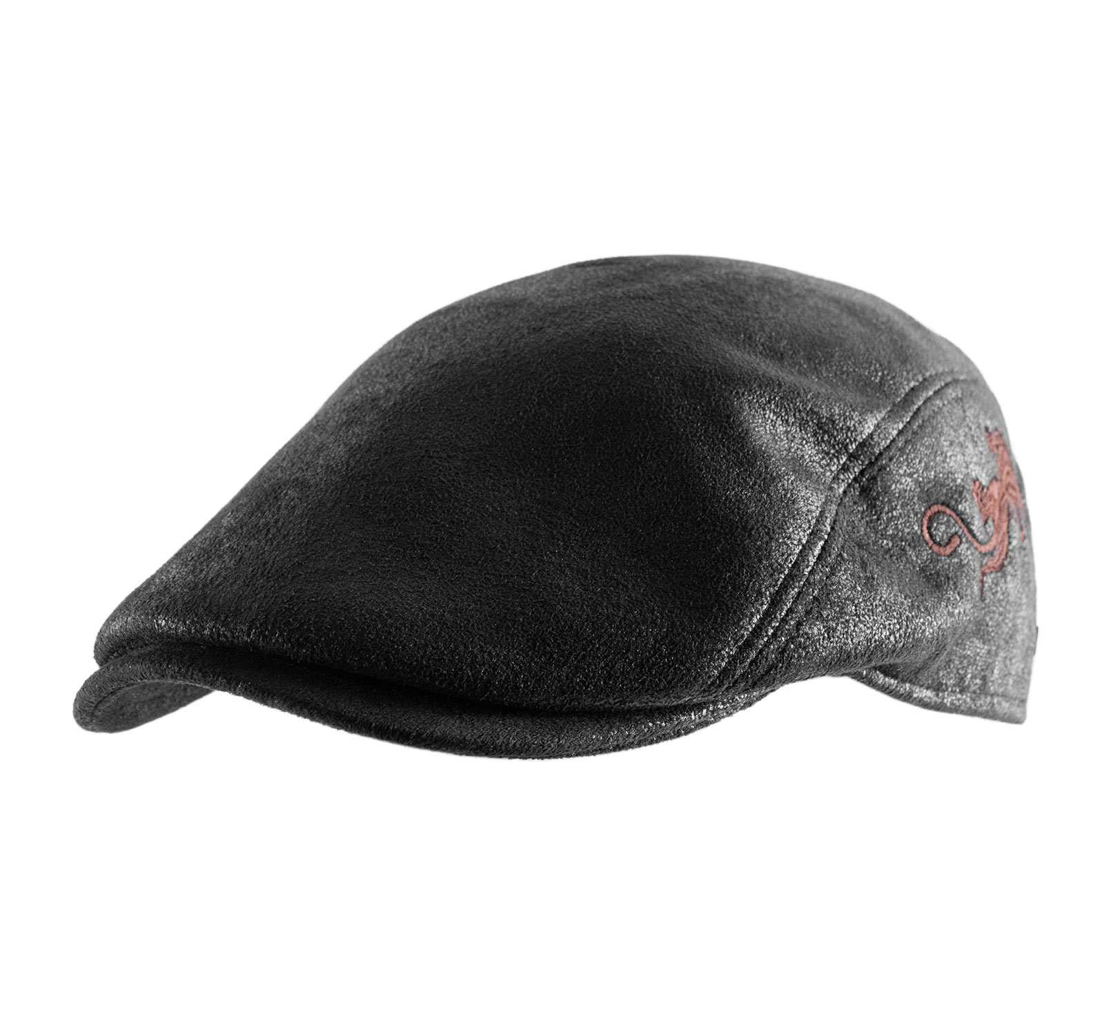 Casquette plate imitation cuir