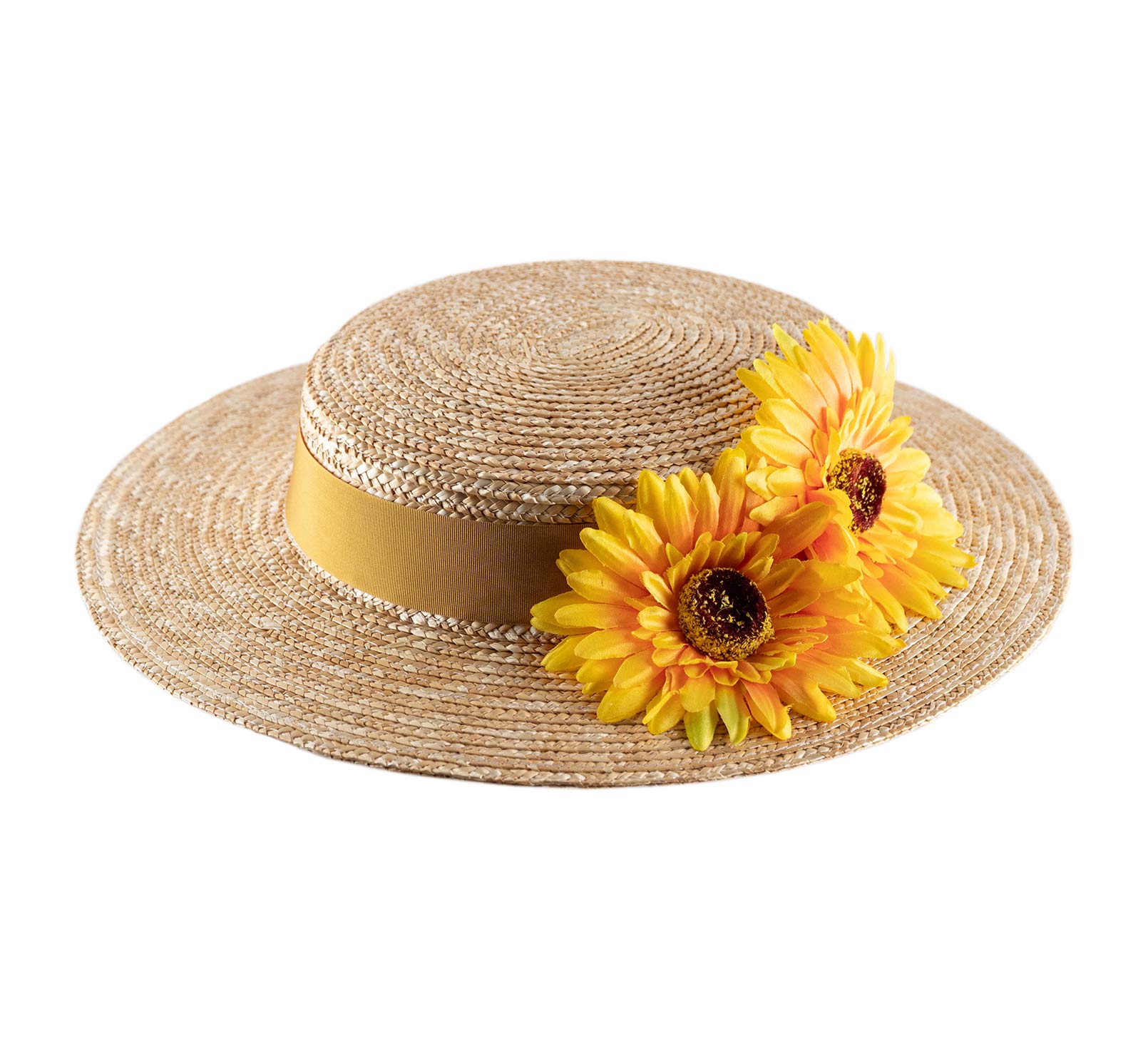Chapeau canotier à fleurs