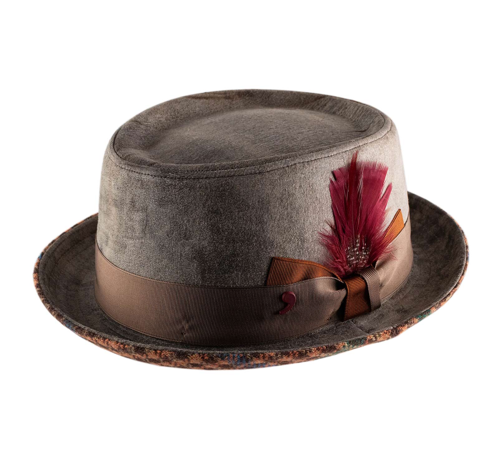 Chapeau cuir velours