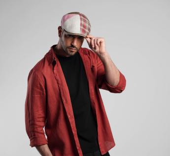 casquette plate patchwork rose Cosimino