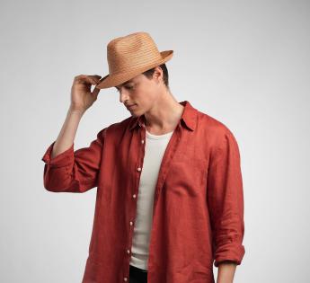Chapeau paille élégant Trilby Abaca
